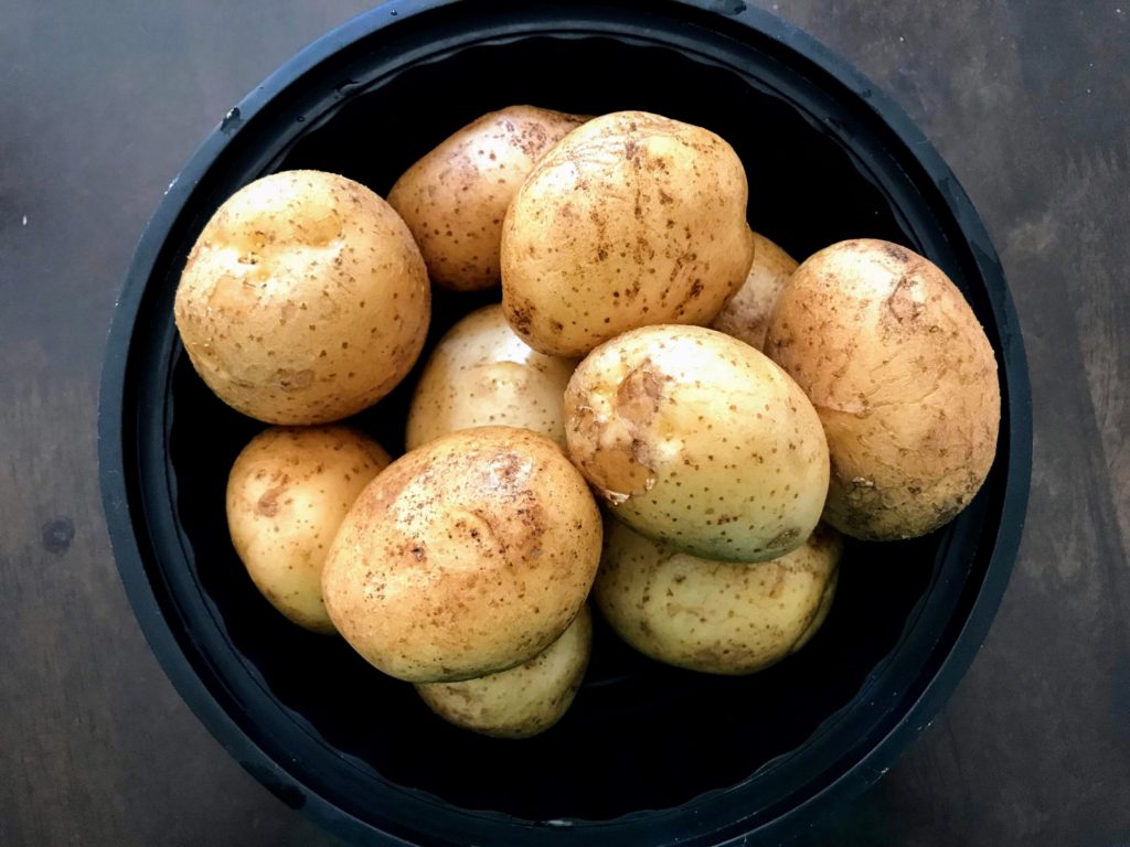 Washed potatoes