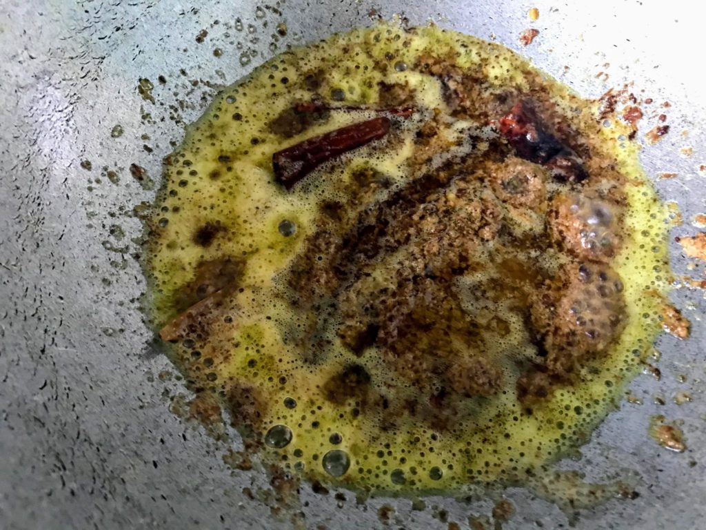 Frying masala.