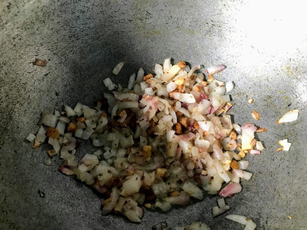 Fried onion, garlic and carom seed