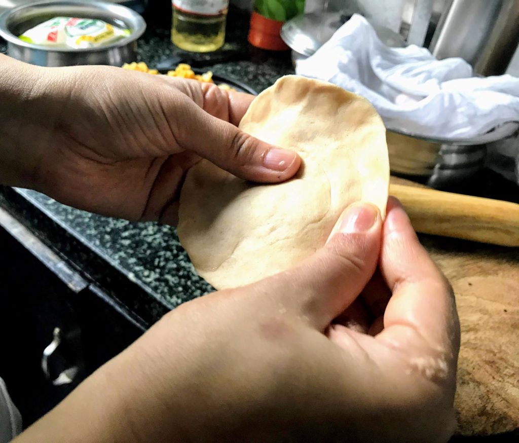 Flattening dough