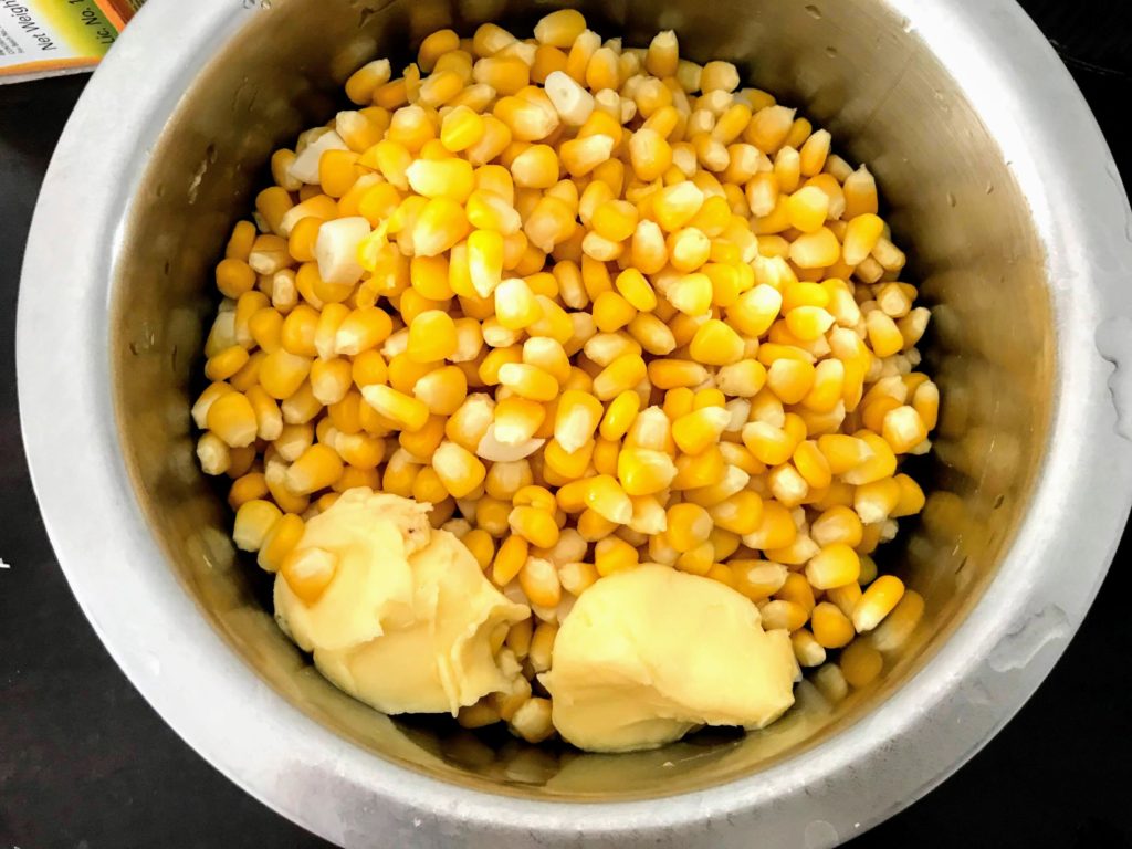 Butter in corn kernels