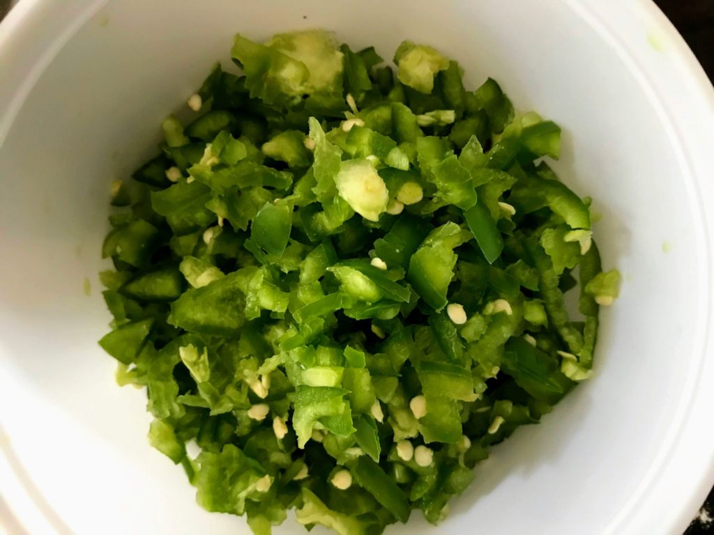 Chopped green bell-pepper