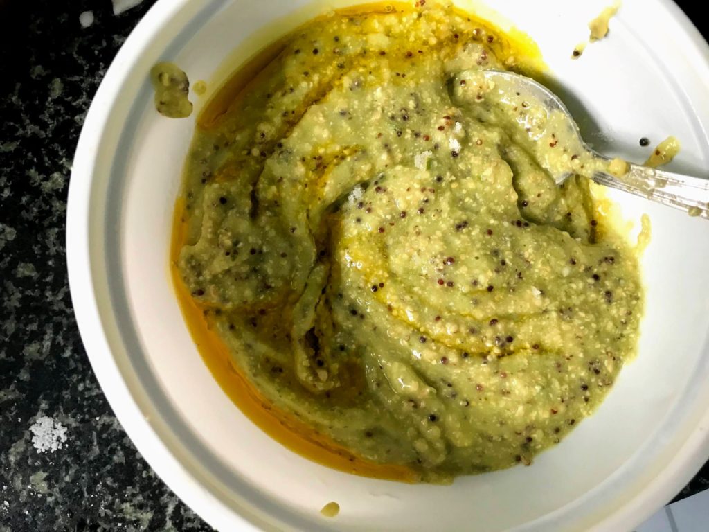 Teasel gourd and mustard paste
