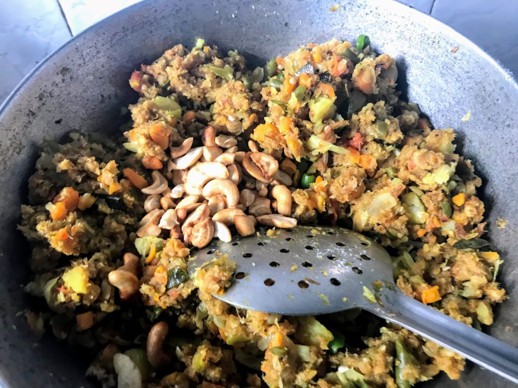 Cashew pieces on a dish