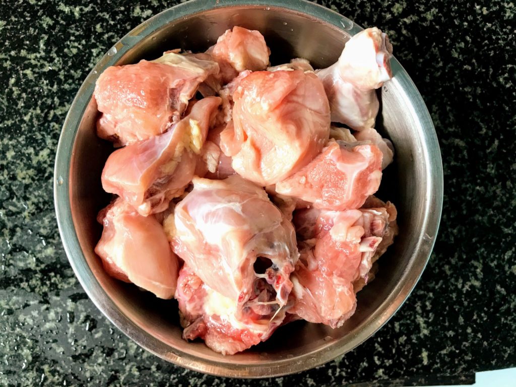 Raw chicken pieces