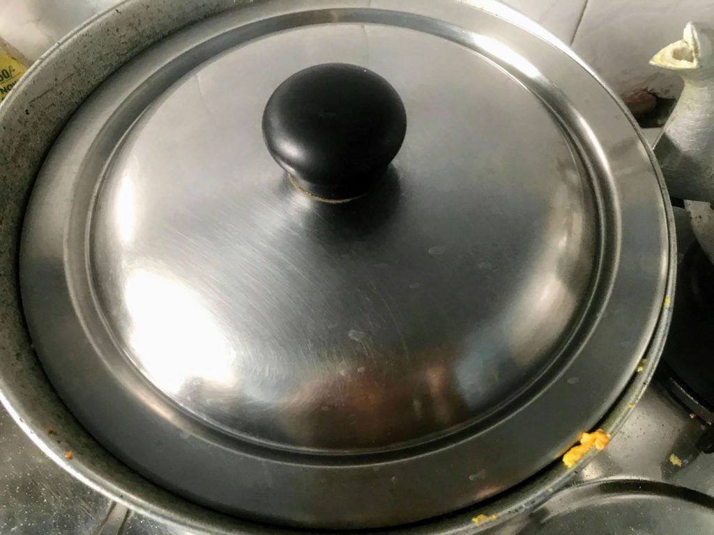 Cooking with covered pan