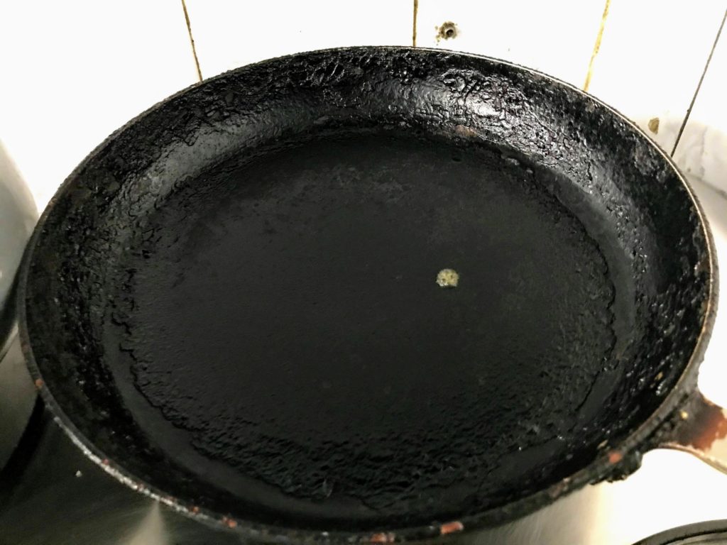 Heating non-stick pan