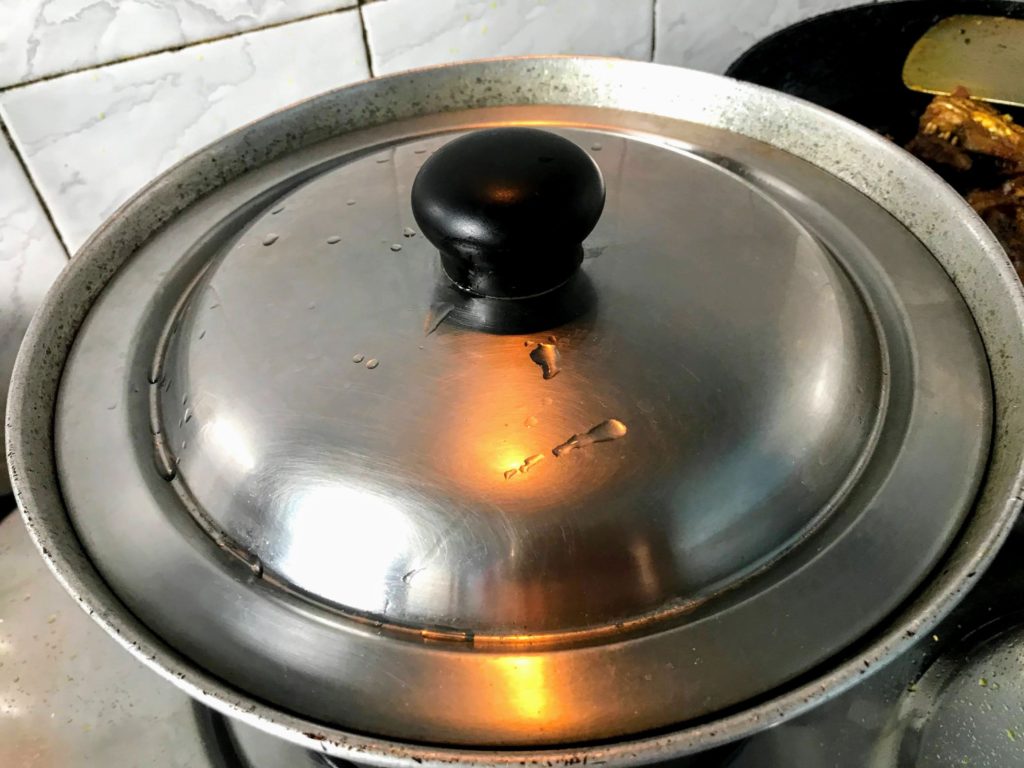 Cooking with a covered pan