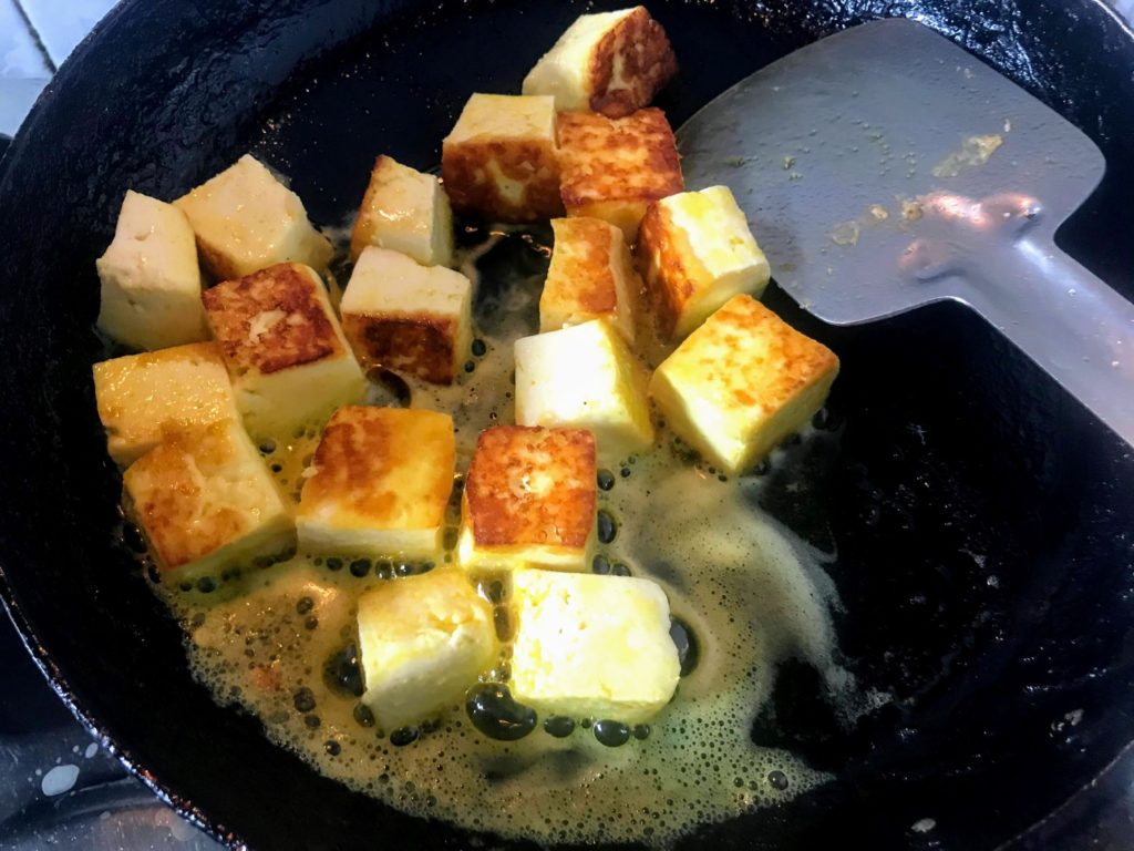 Fried paneer cubes