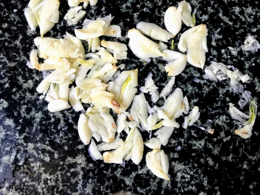 Crushed garlic cloves