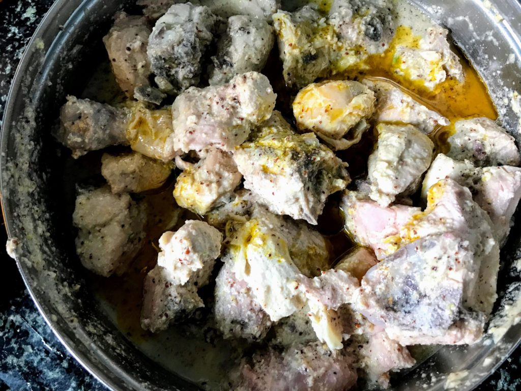 Mustard oil on Shorshe Chicken