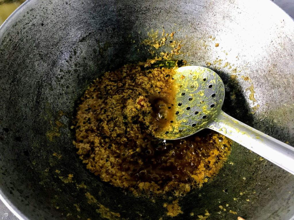 Fat separating from mustard paste