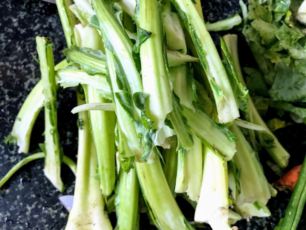 Cauliflower stalk without leaves