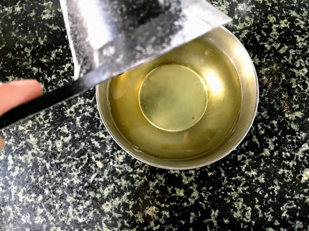 Oil in a bowl