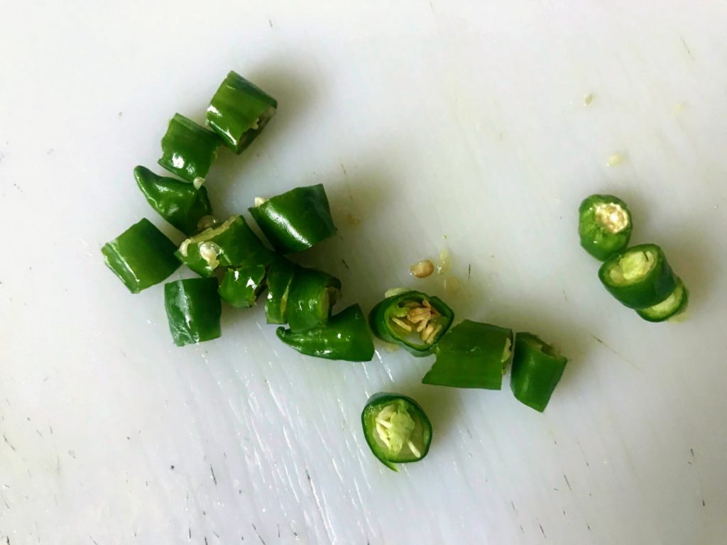 Chopped green chillies