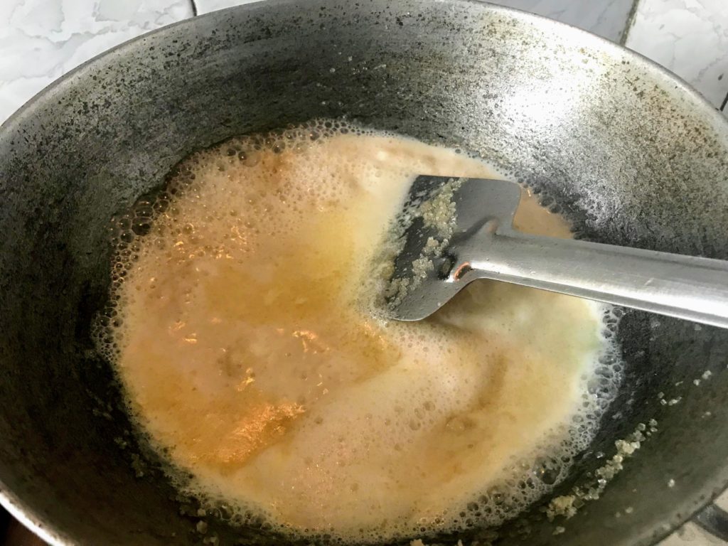 Cooking milk with sugar