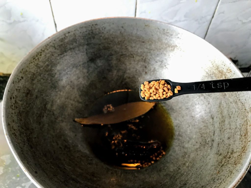 Tempering oil with spices
