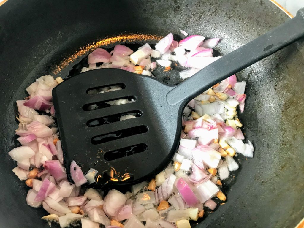 Frying onion