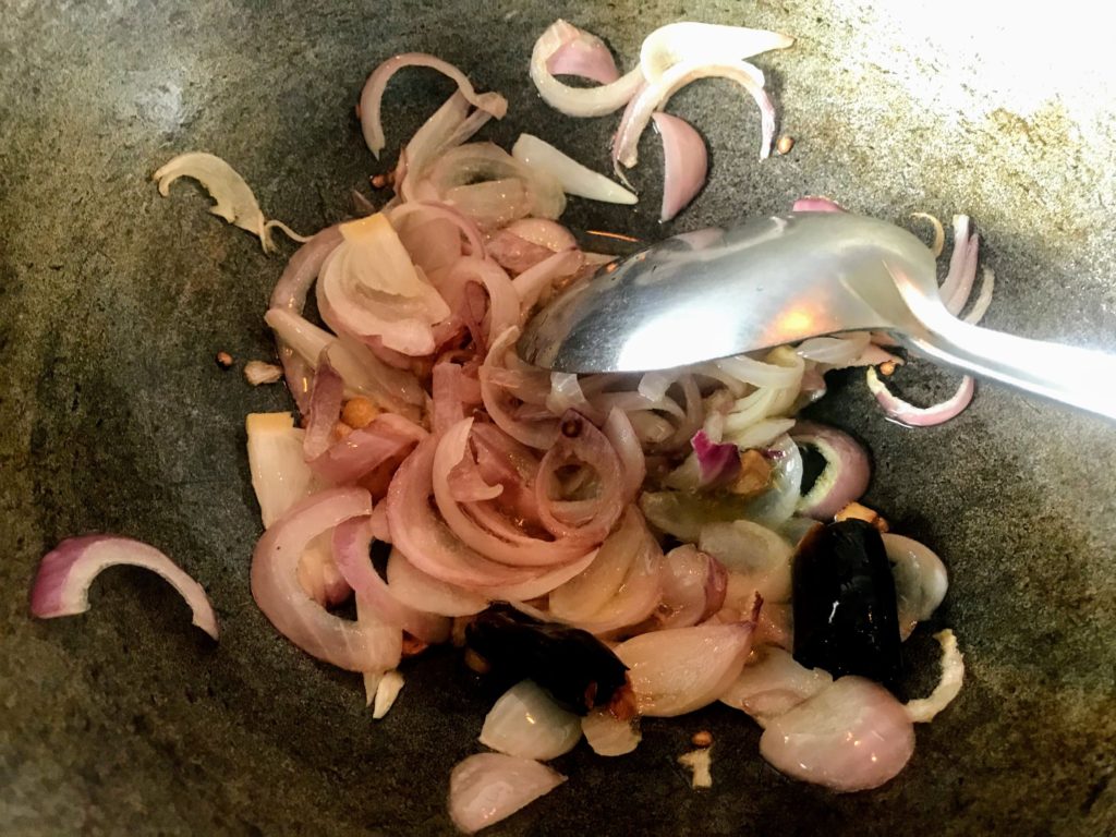 Frying onion