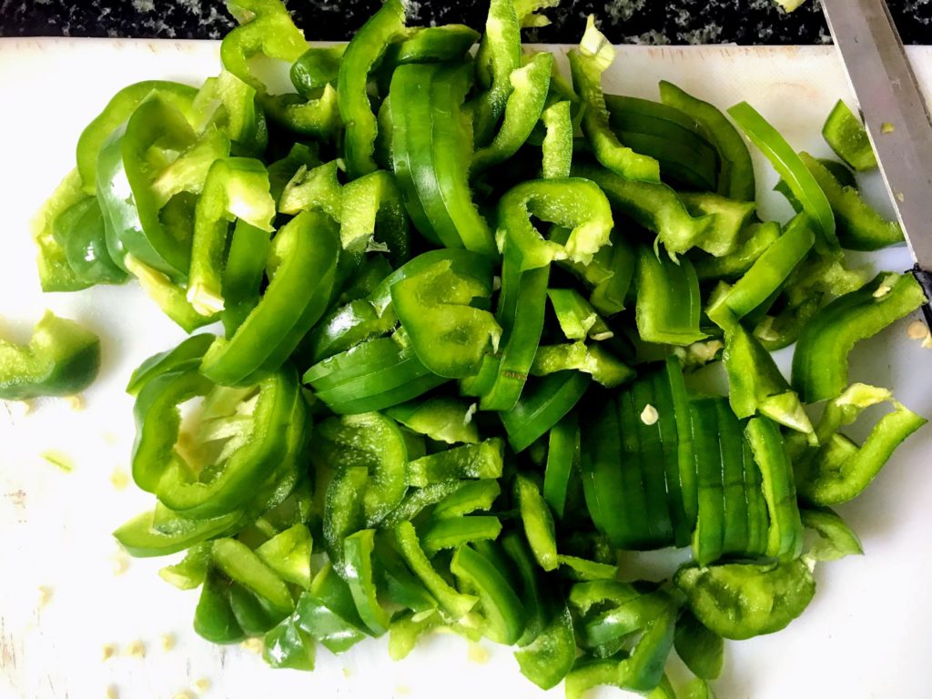 Bell pepper cut into strips