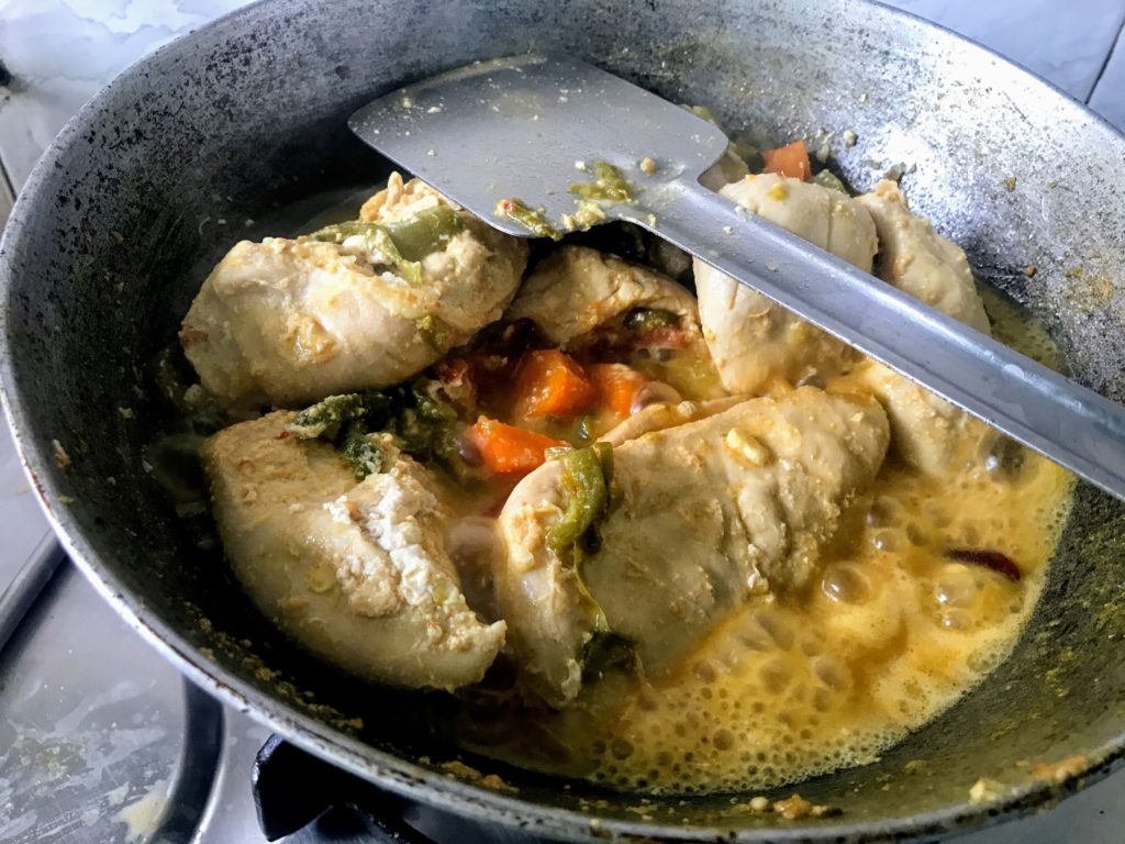 Cooking chicken breast curry