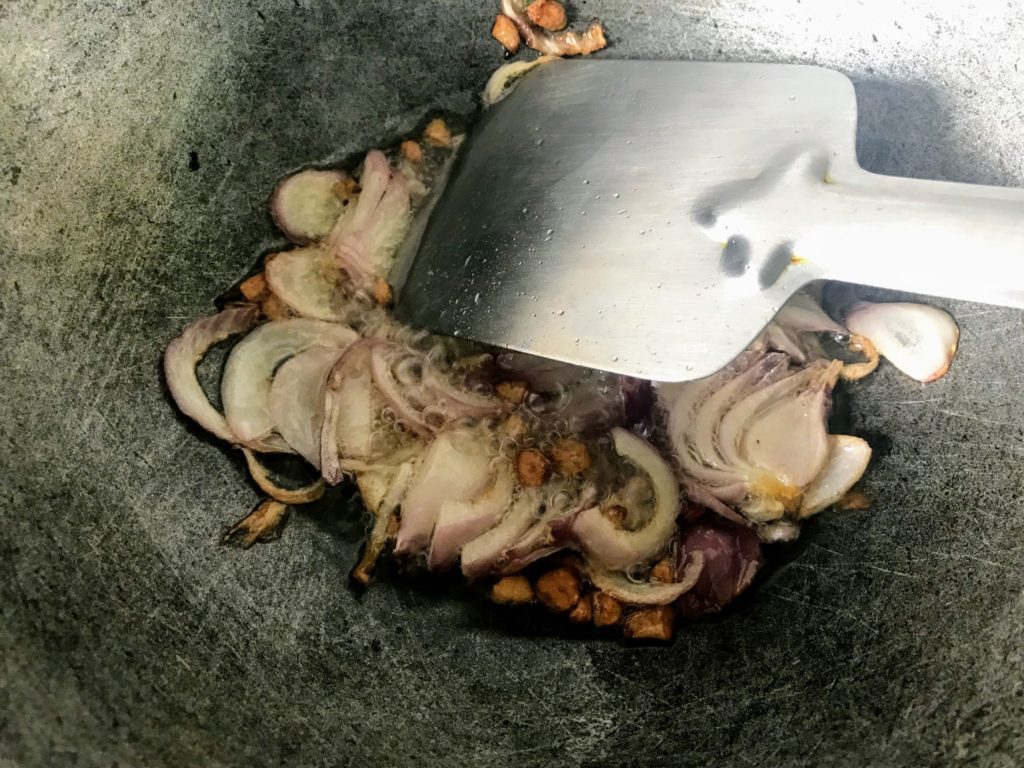 Frying onion