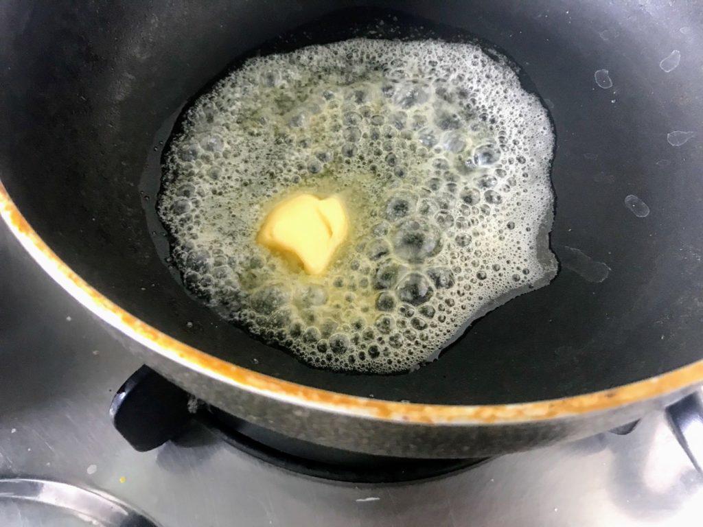 Heating butter