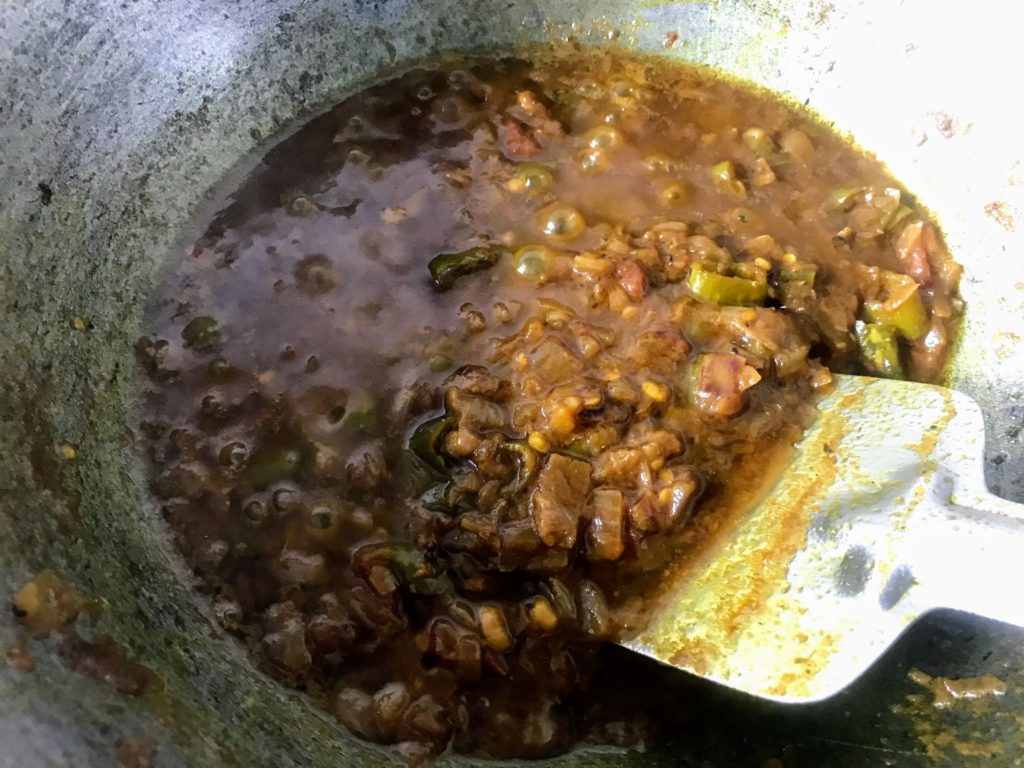 Adding liquid to make dish