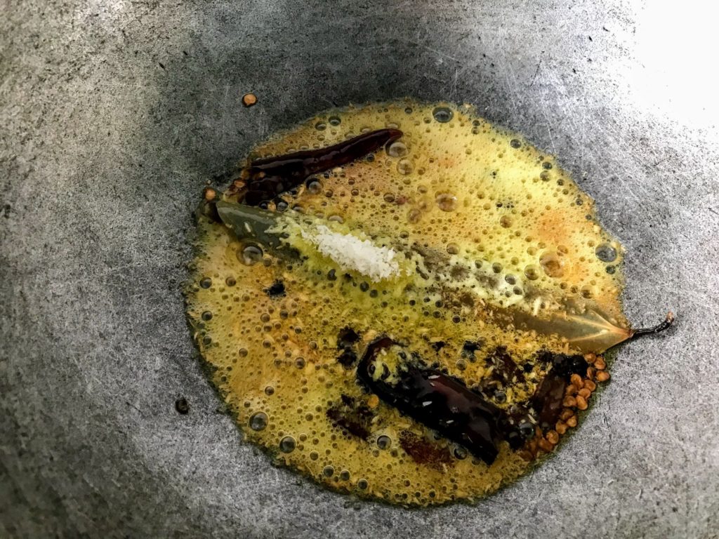 Tempering oil with spices