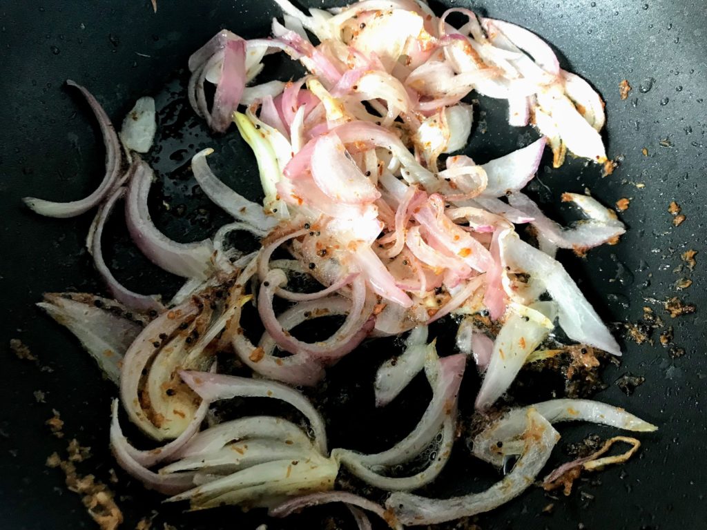 Frying onion