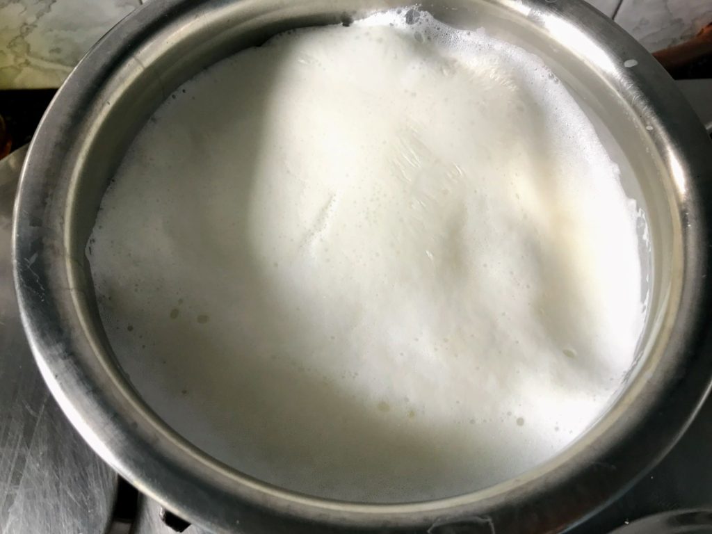 Boiling milk