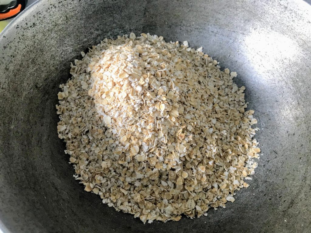 Roasting oats