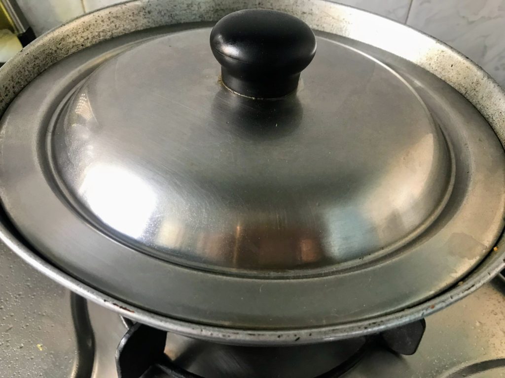 Cooking in covered pan