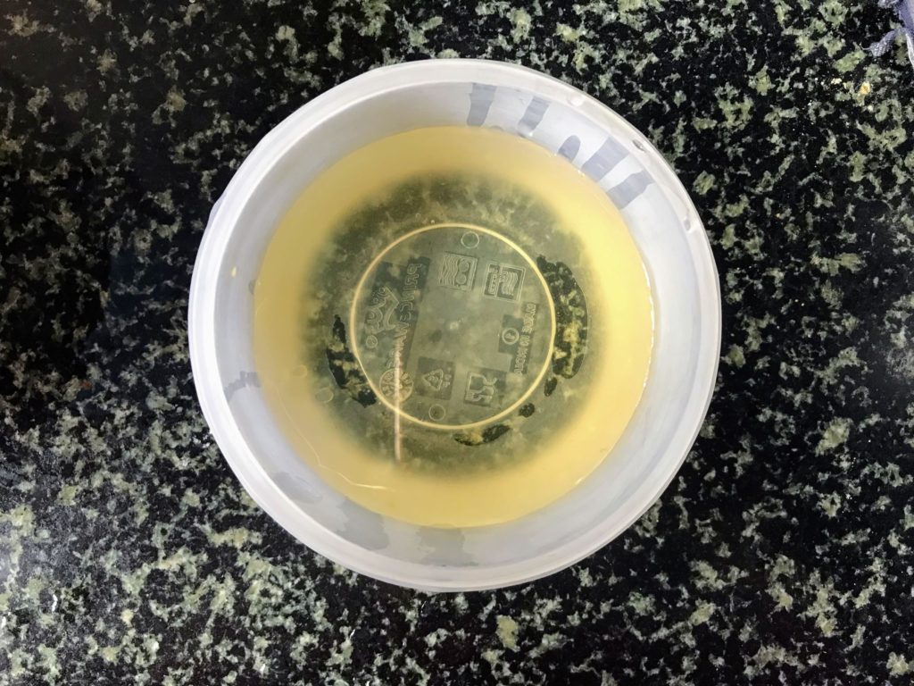 Oil in a bowl