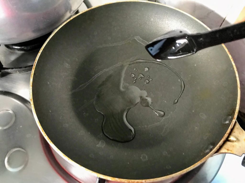 Oil in a pan