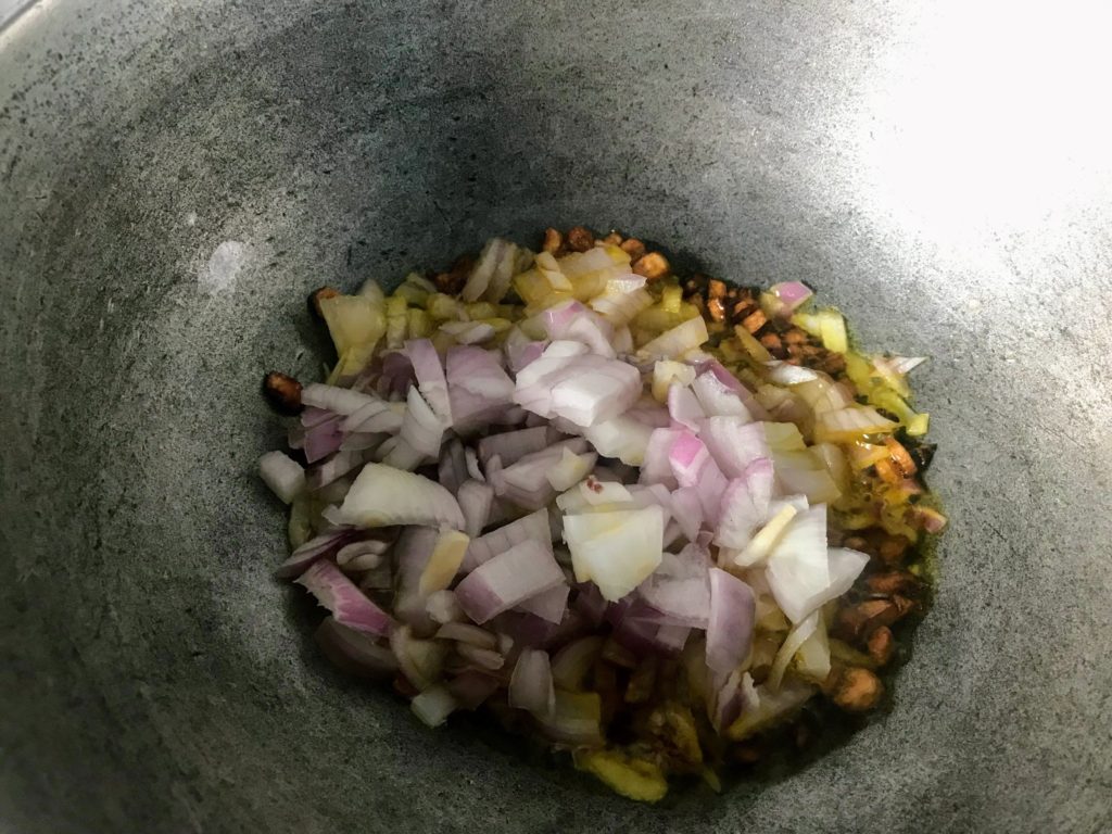 Frying onion