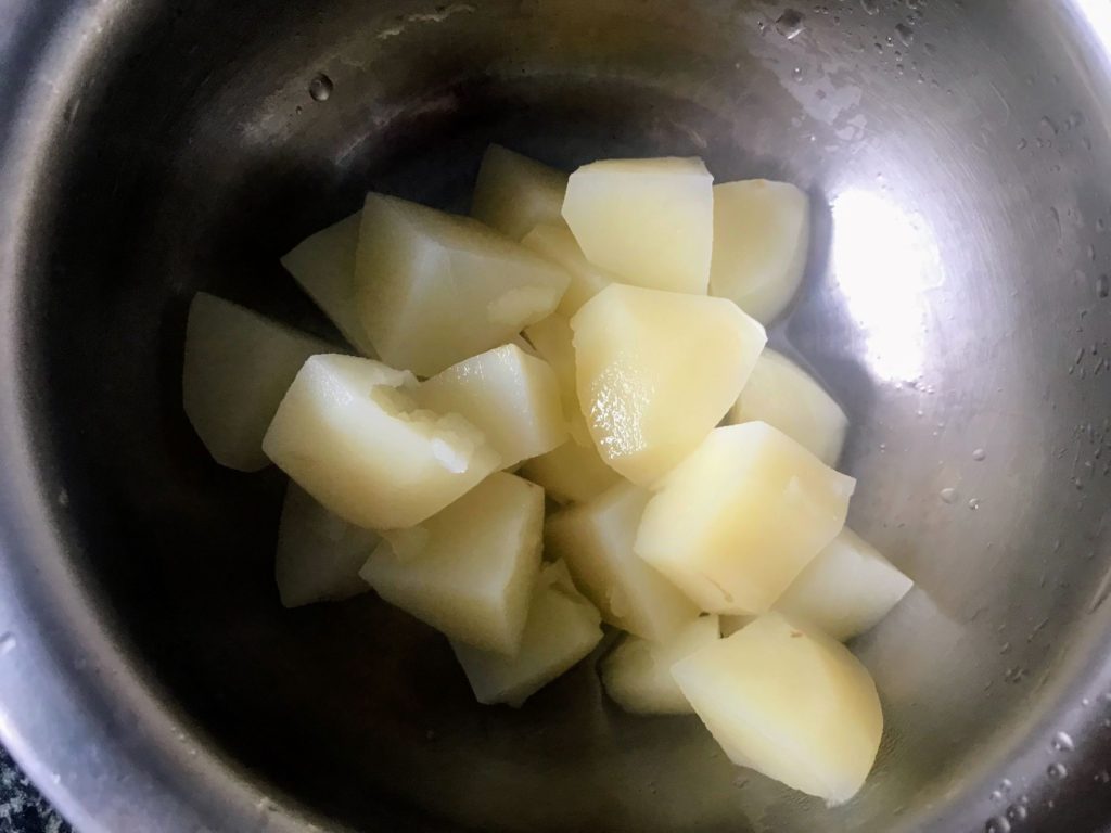 Boiled diced potato pieces