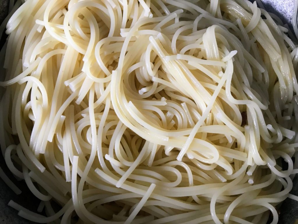 Cooked spaghetti