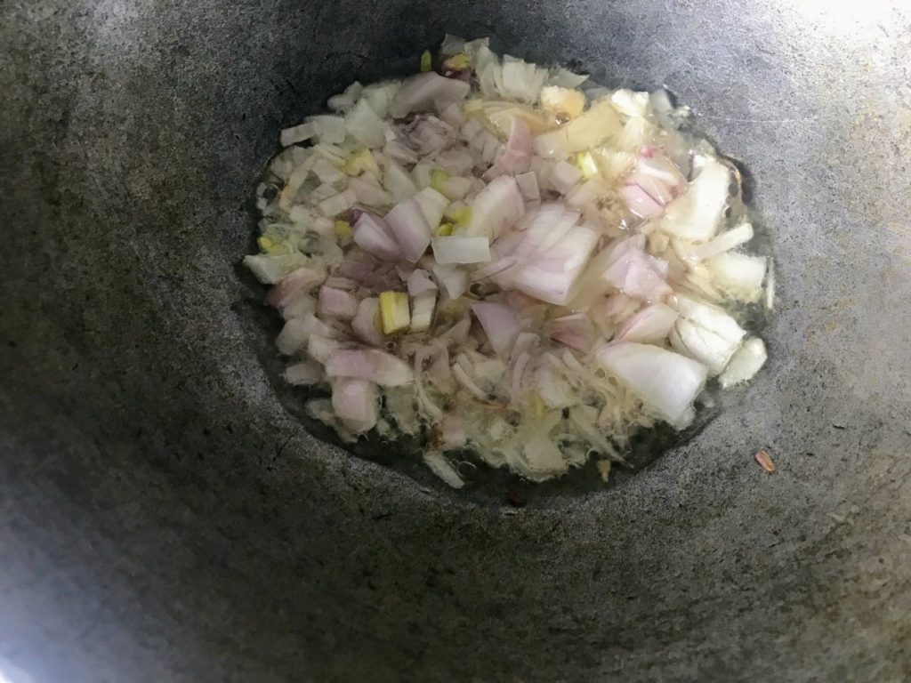 Frying onion