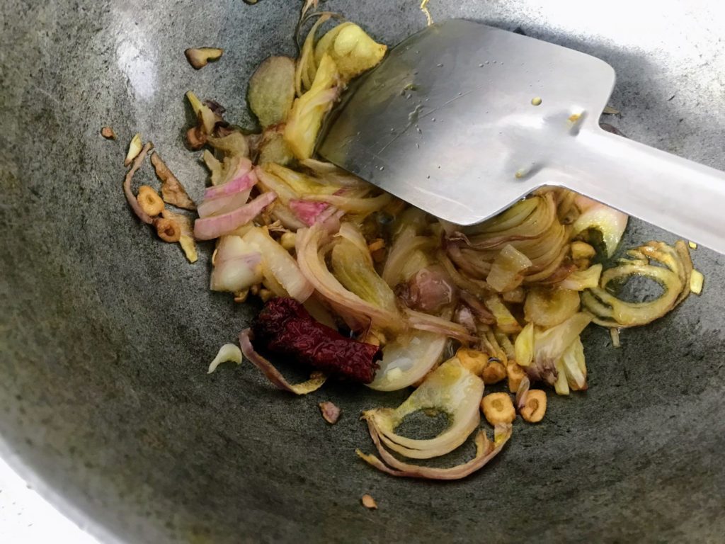 Frying garlic and onion