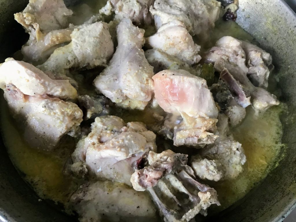 Cooking Chicken Rezala