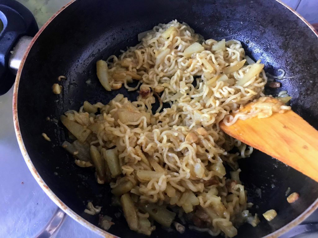 Maggi cooked with potato