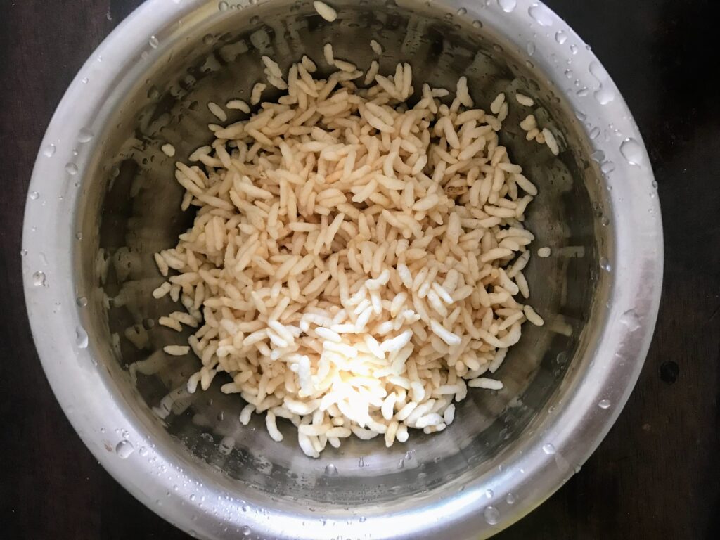 Rinsed puffed rice