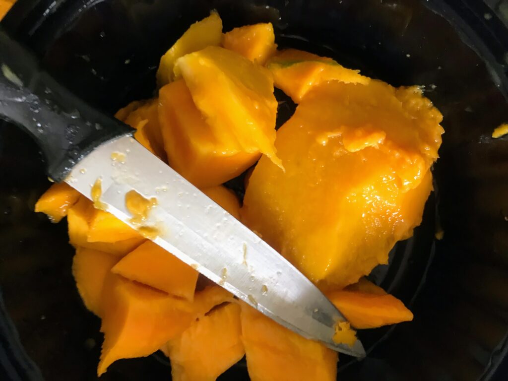 Mango cut into cubes