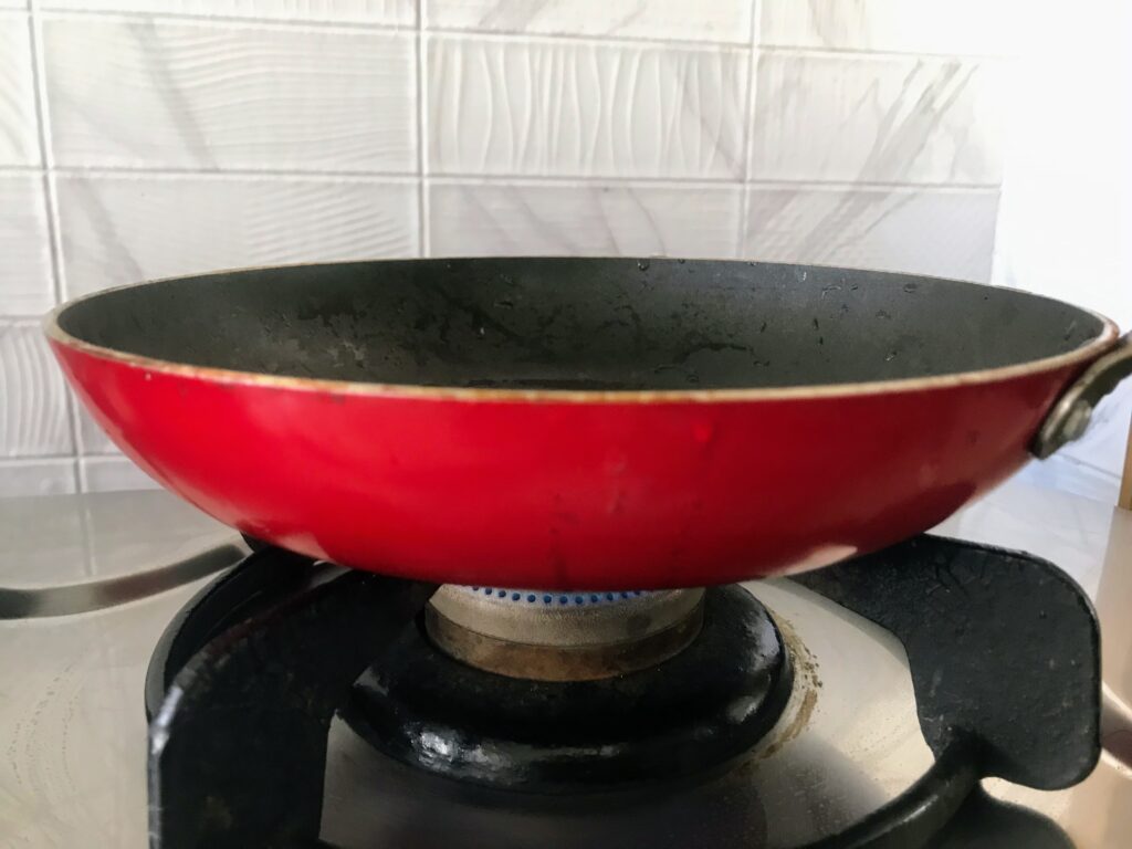 Heating a pan