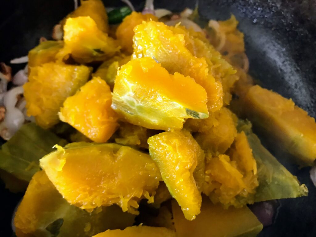 Boiled pumpkin pieces